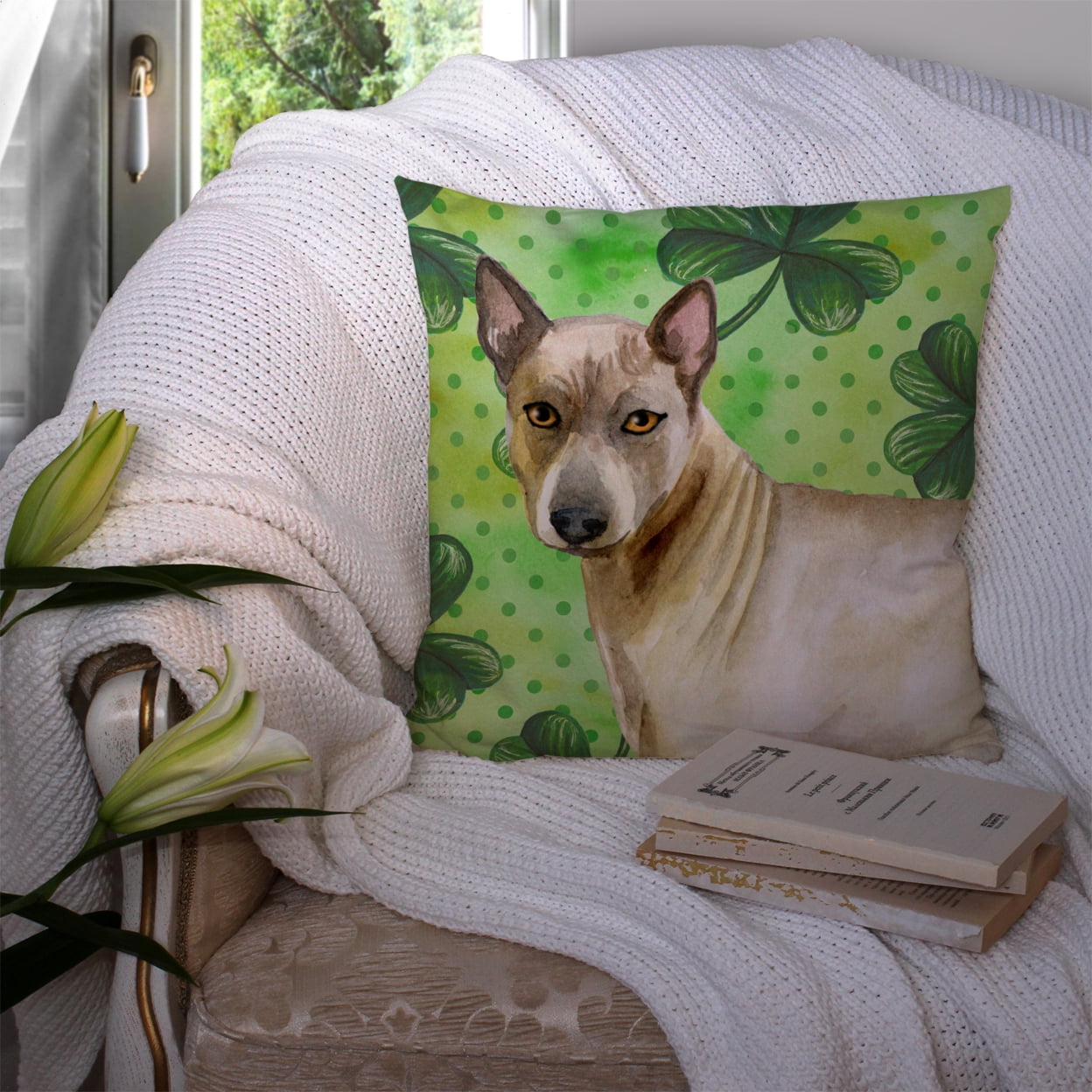 Thai Ridgeback St Patrick's Fabric Decorative Pillow