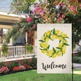 thumbnail image 2 of Welcome Garden Flags, Burlap Garden Flag Double Sided Wreath Summer Fall Outdoor Farmhouse Decor, Small Garden Flag 12x18 Inch, Green Flower Garden Flag, 2 of 3