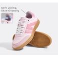thumbnail image 3 of LUCKY STEP Womens Classic Retro Gum Sole Fashion Sneakers Genuine Leather Anti Slip Casual Shoes,Pink, 3 of 10