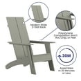 thumbnail image 3 of Flash Furniture Sawyer Set of 2 Gray Modern Sawyer Commercial All-Weather 2-Slat Poly Resin Adirondack Chairs with 22" Round Wood Burning Fire Pit, 3 of 15