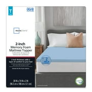 Mainstays 2 Memory Foam Mattress Topper, Twin