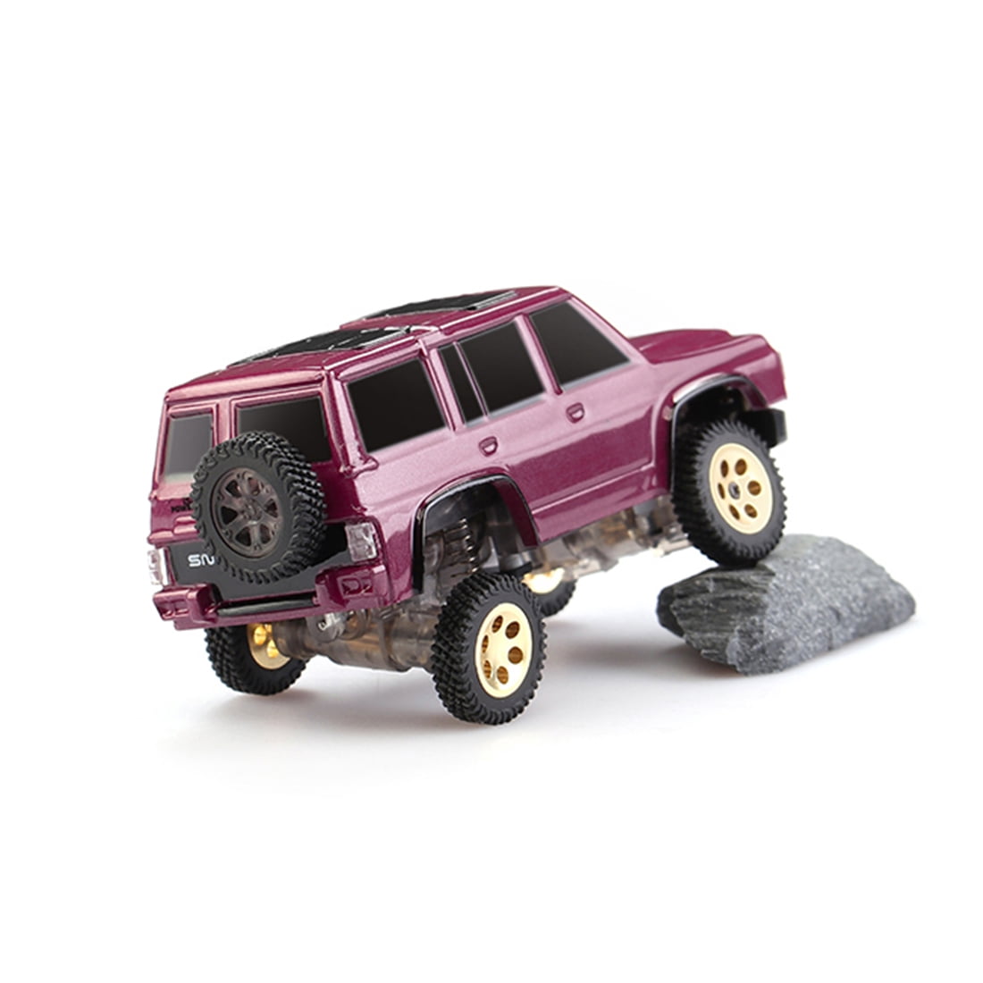 1/64 Scale Mini RC Crawler 4WD 2.4G Full Proportional Remote Control Off Road Climbing Vehicle With LED Lights Desktop Rock Crawler Model For Adults Hobbyists (RTR /Matte Red)