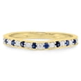 thumbnail image 3 of Dazzlingrock Collection 14K Blue Sapphire & White Diamond Stackable Wedding Contour Band Guard Ring, Yellow Gold, Size 9, 3 of 4