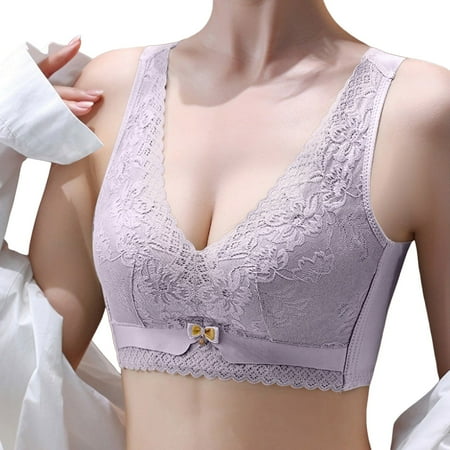 BYHONG Women s Wireless Bra with Seamless Smooth Comfort Wirefree T Shirt Bra Purple 38