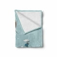 thumbnail image 2 of Retro Soft Flannel Fleece Blanket, Cartoon Girl Image with French Hat and a Bike with Flowers Children Image, Cozy Plush for Indoor and Outdoor Use, 50" x 70", Purple Grey and White, by Ambesonne, 2 of 6