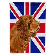 Sussex Spaniel with English Union Jack British Flag Garden Flag