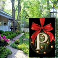 thumbnail image 4 of PHYHOO Christmas Ball Garden Flag Double Sided Burlap, Small Welcome Letter P Family Last Name Yard House Flag Outdoor Decoration White, 4 of 6