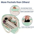 thumbnail image 4 of Travel Beach Tote Bag Large Capacity Shoulder Handbag with Multi Pockets Water-resistant for Seaside Shopping Casual for Women, Mint Green, 4 of 8