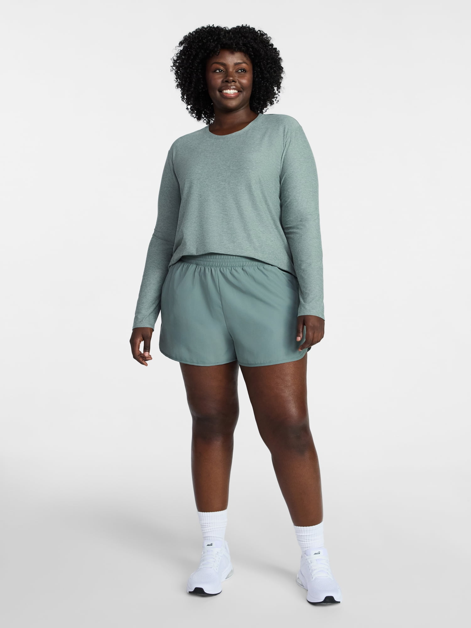 Athletic Works Women's ButterCore Tee with Long Sleeves, Sizes XS-XXXL