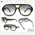 thumbnail image 2 of Iconic Classy Luxe Thick Metal Core Arm Racer Sunglasses Green - Smoke, 2 of 7