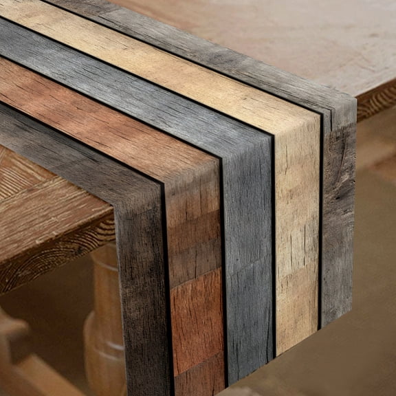 Wood Board Table Runner Farmhouse Rustic Table Runners Vintage Wood Striped Universal Dinner Decoration