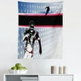 thumbnail image 1 of Americana Tapestry, Baseball American Football Player Running in Field the Stars Pattern, Fabric Wall Hanging Decor for Bedroom Living Room Dorm, 5 Sizes, Multicolor, by Ambesonne, 1 of 1