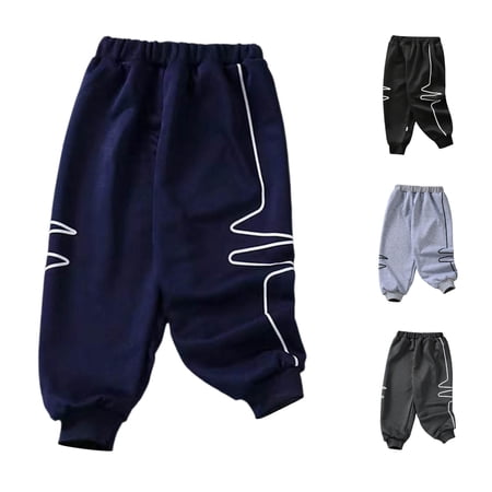 JCCXIN Toddler Baby Boys Sweatpants Athletic Jogger Pants Striped Elastic Waist Ankle-Tied Active Trouser Spring Fall Casual Outdoor Sports Daily Wear Soft Holiday Bottoms Blue 3-4 Years
