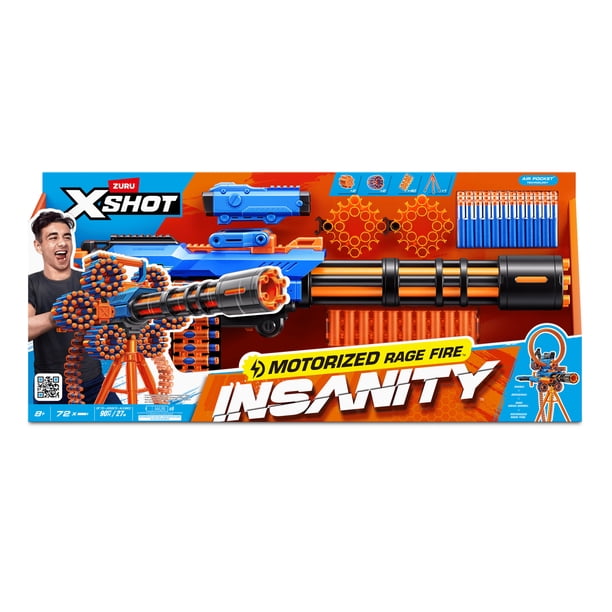 XSHOT Insanity Motorized Rage Fire (72 Darts) by ZURU, Foam