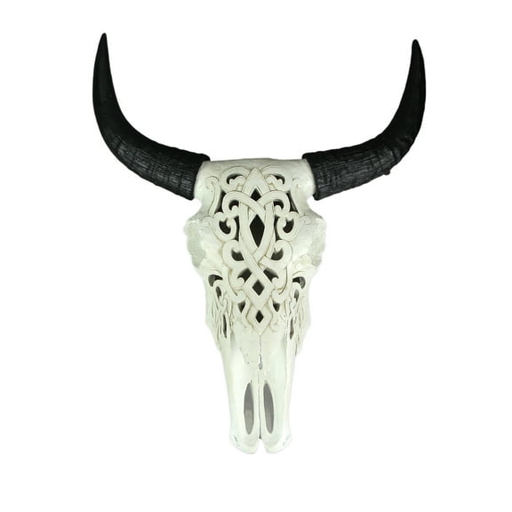DWK Tribal Steer Skull Cut-Out Design Wall Hanging 19 inches High