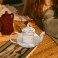 thumbnail image 3 of Universal Glass Tea Infuser With Lid Replacement Tea Strainer Glass Filteer Tea Steeper Basket For Loose Tea Leaves 400ml, 3 of 8