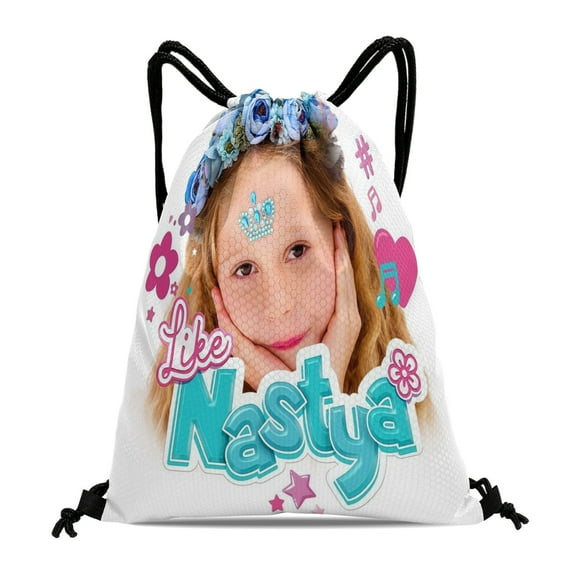 Drawstring Backpack for Like Nastya Drawstring Pocket Adults Women Men Party Favor Bags Sports for Gym Travel Swimming Hiking Camping Tote Bag 11.8 × 15.7 in