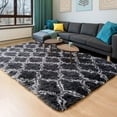 thumbnail image 7 of YJ.GWL Soft Geometric Rug Fluffy Area Rugs for Bedroom Living Room Shaggy Carpets Home Decor,3x5ft,Dark Gray, 7 of 7