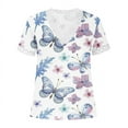 thumbnail image 4 of Birdeem Mode Femmes Été Col en V Manches Courtes T-Shirt Imprimé Décontracté Blouse, 4 of 12