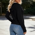 thumbnail image 4 of Snorda Jackets for Women Full Zip Long Sleeve Sun Protection Hooded Jacket With Zipper Pockets Casual Solid Color Loose Fits Lightweight Comfy Jackets for Fall Daily Outing Wear, 4 of 7