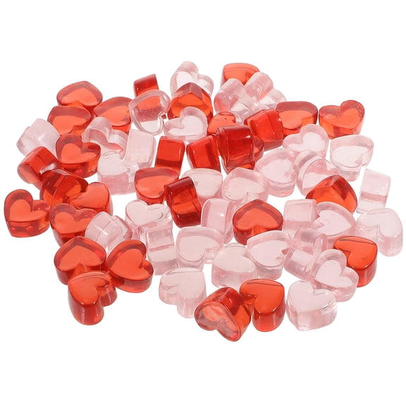 BESTYASH 100Pcs Resin Heart Charms Assorted Color Vase Fillers for Centerpieces Wedding Table Decorations