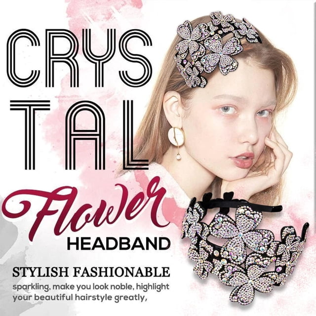 Fiudx Diadema de Cristal, Elegante Corona de Flores Brillantes, Elegante Accesorio para Cabello de Cristal, Pieza Versátil para Dama de Honor de Boda, Mejora El Peinado, Eventos de Moda Femenina, Jus