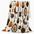thumbnail image 2 of Artistic Pattern, Festive autumn celebration Scene, Warm Flannel Blanket for Kitchen and Dining Room with Detailed Artwork, Art Lovers autumn celebration Gift, Festive Home Decor, 2 of 9