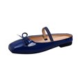 thumbnail image 2 of IEMIEMIEM Ballet Flats for Women Comfortable Slip On Non-Slip Bow Soft Mary Jane Walking Party Fashion Dress Shoes Blue 9 Wide, 2 of 3
