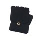 thumbnail image 1 of Soidarity 1 par de guantes de invierno para mantener el calor con solapa, guantes de punto para senderismo al aire libre, mitones sin dedos 2 en 1, rosa Deportes de nieve negro Soidarity OD000499-02, 1 of 6