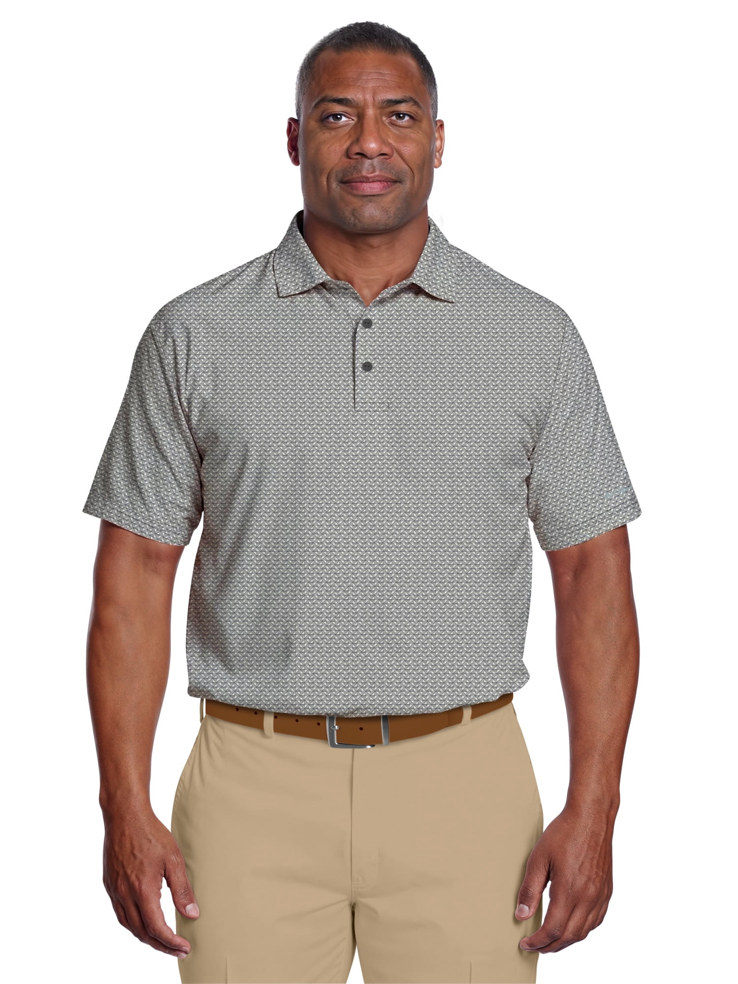 Ben Hogan Men's & Big Men's Performance Mini Geometric Print Short Sleeve Golf Polo Shirt, Sizes S-5XL