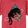 thumbnail image 2 of Celestial Tropics Panther And Rose Men's Red Heather T-Shirt-XXL, 2 of 4