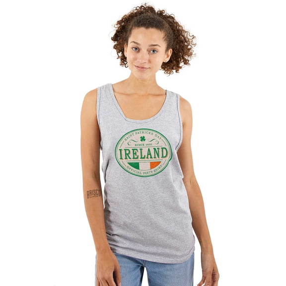 Saint Patricks Day Ireland Flag Party Tank Top T Shirts Men Women Brisco Brands S