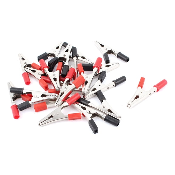 Unique Bargains 20Pcs 13mm Jaw Open Width Insulated Alligator Clips Test Clamps
