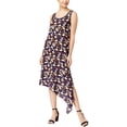 thumbnail image 1 of Anne Klein Womens Printed Asymmetrical Dress, Multicoloured, X-Small, 1 of 2