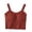 Wine, variant on Bixock Women Plus Size Tops,Blouse for Women Solid Color Sleeveless Cropped Button Front Built in Bra Tops
