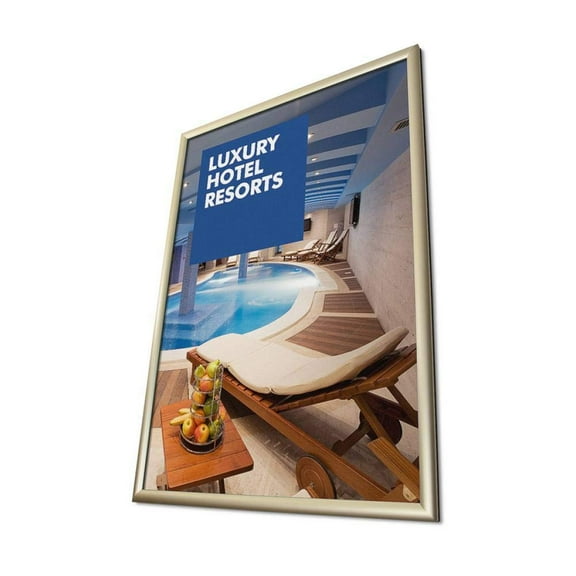 A4, Gold 25MM Snap Frame, Mitred Corners,