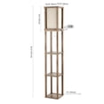 thumbnail image 3 of JONATHAN Y Etagere 63.5" Rustic Bohemian Wooden LED 3-Shelf Floor Lamp with Pull-Chain, USB Charging Port and Smart Bulb, Brown, JYL8506A, 3 of 6