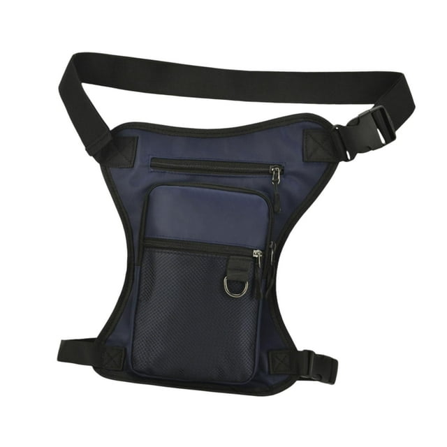 Riñonera DYNWAVEMX para hombre y mujer bolsa cartuchera ajustable para muslo Azul oscuro