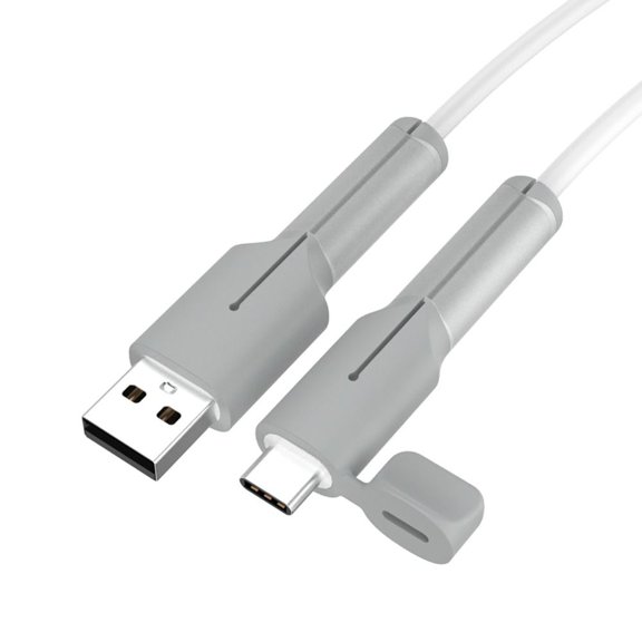 Dustproof Cover Silicone Data Line Cable Protector Type C Charger Charger Cable Protective Cap Silicone Cover GREY
