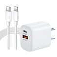 thumbnail image 1 of 20W Cargador USB C con Cable a Light-ing 1 M, Tipo C Cargador Carga Rapido Power Delivery 3.0 Enchuf, 1 of 5