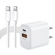 thumbnail image 1 of 20W Cargador USB C con Cable a Light-ing 1 M, Tipo C Cargador Carga Rapido Power Delivery 3.0 Enchuf, 1 of 5