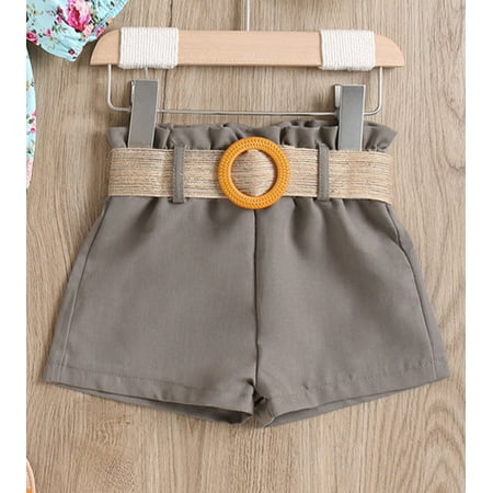 

Cathalem Baby Rose Outfit Kids Toddler Baby Girls Short Bubble Sleeve Floral Print Tops Bowknot Solid Shorts Kids Outfit Childrenscostume Blue 5-6 Years