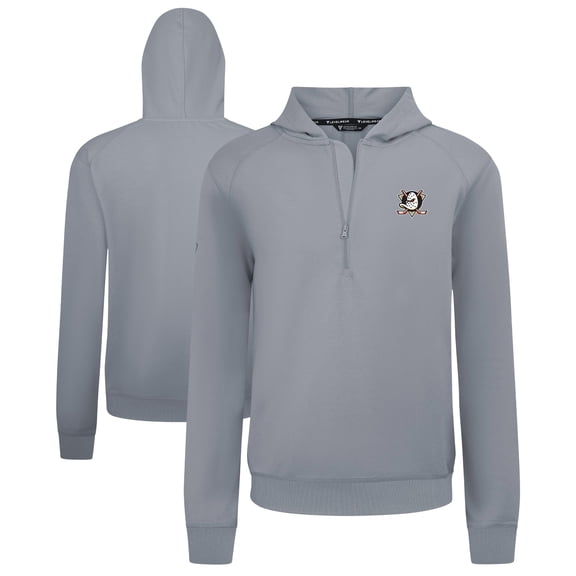 Men's Levelwear Gray Anaheim Ducks Technic Quarter-Zip Pullover Hoodie