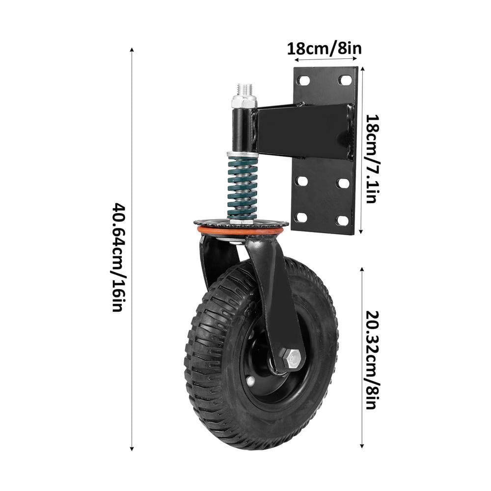 ZHON Spring Loaded Gate Wheel Gate Caster Heavy Duty Fence Wheel Spring Loaded Fence Gate Wheel 360 Degree Rotation Gate Rollers Gate Hardware Farm Gate Wheel great
