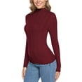 thumbnail image 5 of Purcoar Women's Turtleneck Sweaters Long Sleeve Sweater Solid Mock Slim Layer Tops Pullover, 5 of 7