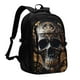 thumbnail image 1 of Balery Gold Pattern Black Skull Mochila con carga USB para hombre y mujer - Mochila impermeable y antirrobo para portátil con puerto USB para viajes, trabajo, estudios y universidad, 1 of 7