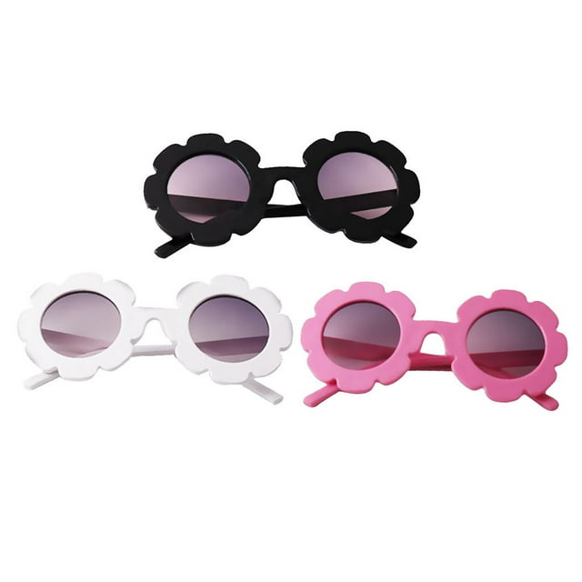 3x Cute Kids Girls Gafas de terre UV4 Gafas con montura de plástico suave Gafas
