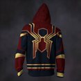 thumbnail image 4 of Spider Hero Zip Hoodie, Graphic Web Printed Long Sleeve Pocket Outerwear Apparel for Men Women Cosplay Party, 4 of 7