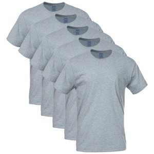 Gildan Men's Crew T-Shirts, 5-Pack, Sport Grey