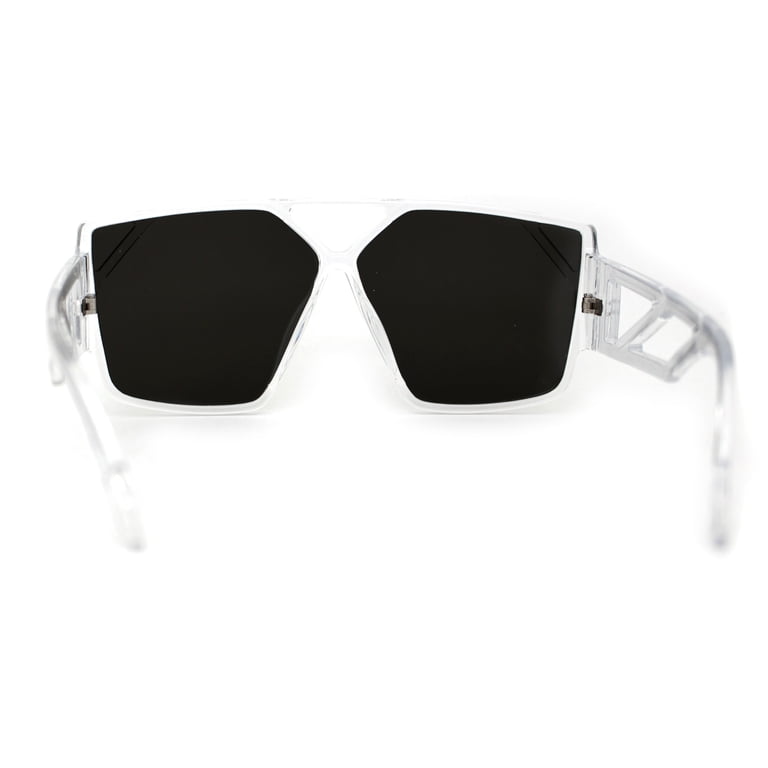 Geometric Silver Mirrored Sunglasses zeroUV Unisex Geometric Hexagonal Metal Frame Colored Mirror  main image 2